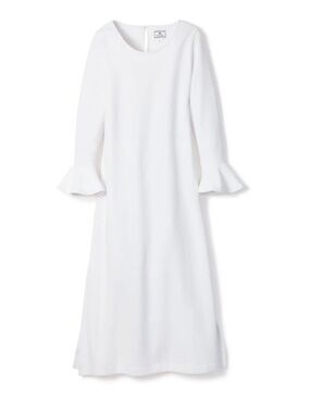 White Long-Sleeve Bell Cuff Nightgown